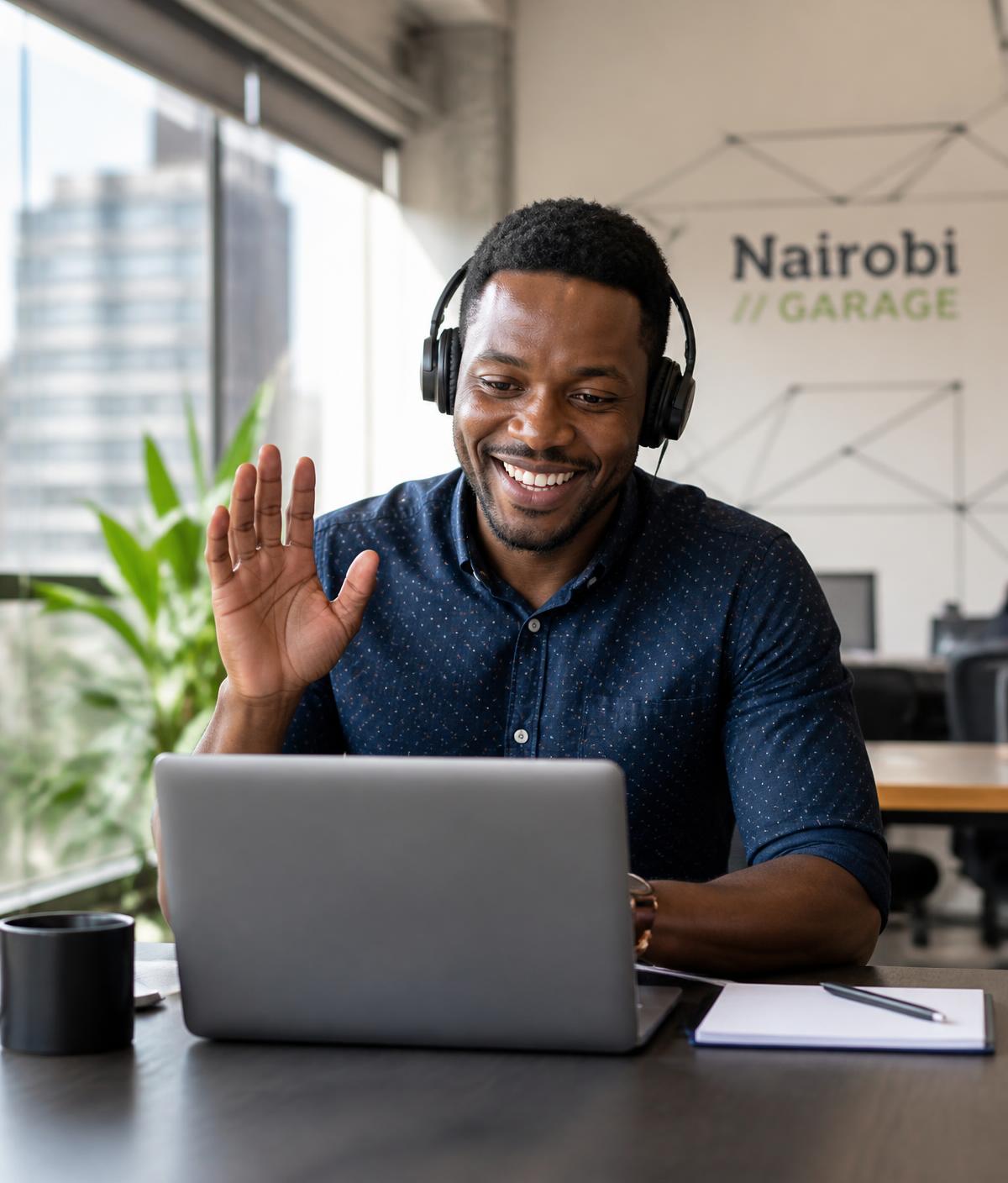 Candidate in Nairobi joining a video interview with an international employer